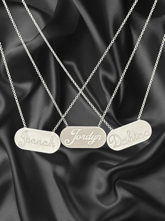 Sterling Silver name plate with chain